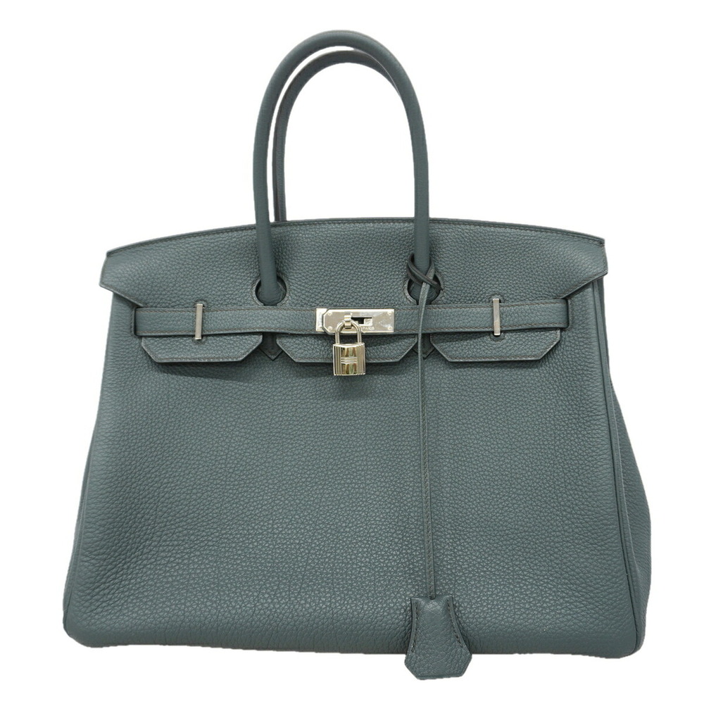 Hermes Birkin 35 Handbag, Togo Leather, Blue Orage, □Q Stamp, Women's, P3603693